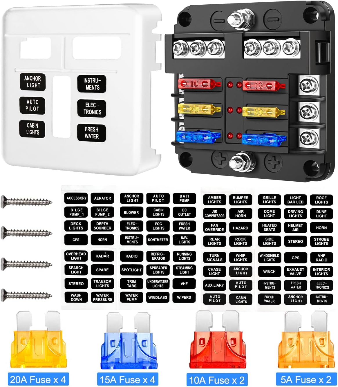 Boîtier de fusibles marin (Fuse Box) avec LED
