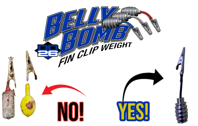 DD26 Fishing BELLY BOMB Poids à clip d'aileron