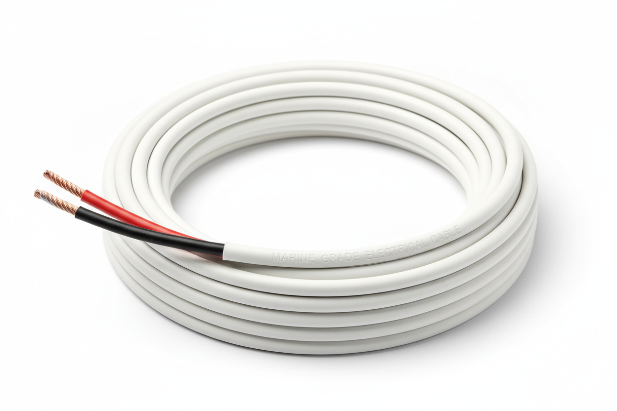 Tinned Copper Duplex Marine Wire White Jacket